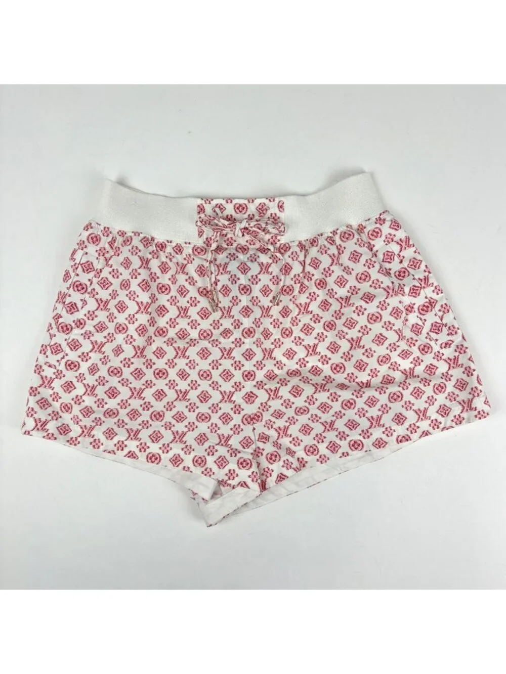 Louis Vuitton Monogram Hooded Jacket Set Mini Shorts Nylon White